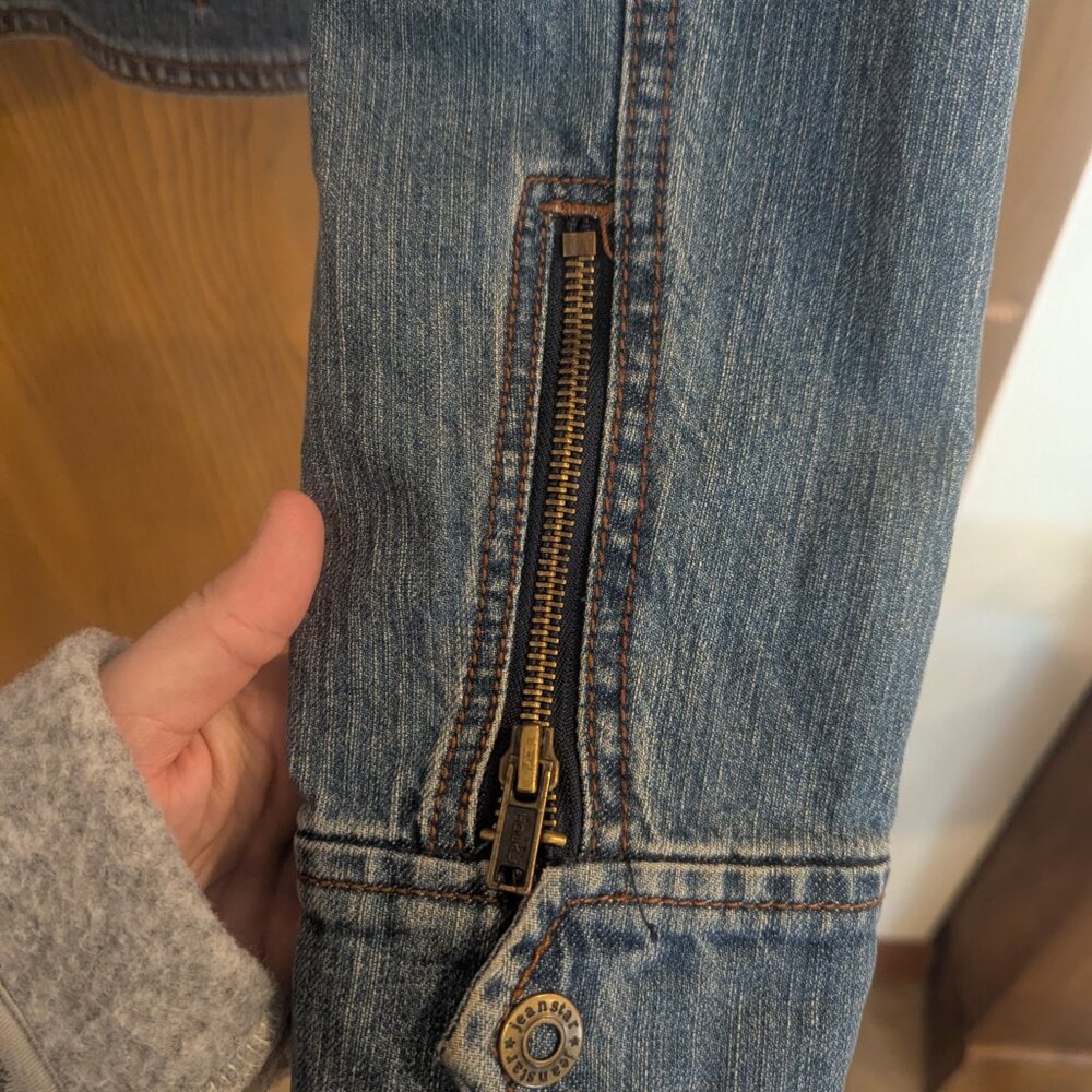 JeanStar Y2K Denim Button Down Jacket Zip and Button Cuffs-PM - Picture 7 of 7